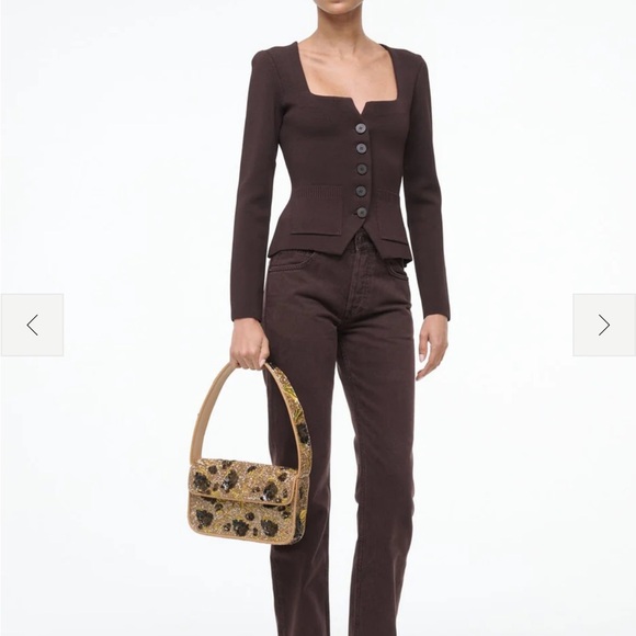 NWT STAUD TOMMY BEADED BAG VINTAGE FLORAL - Picture 4 of 9